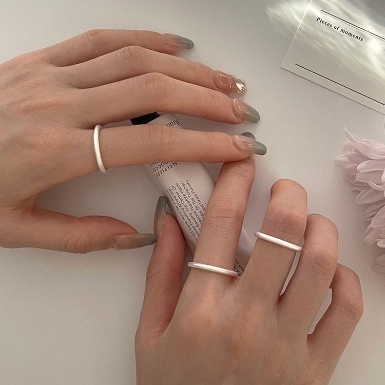 Sterling Silver Matte Frosted Ring: Unisex Plain Band, Korean Style Pinky or Fashion Accessory, Perfect Birthday Gift
