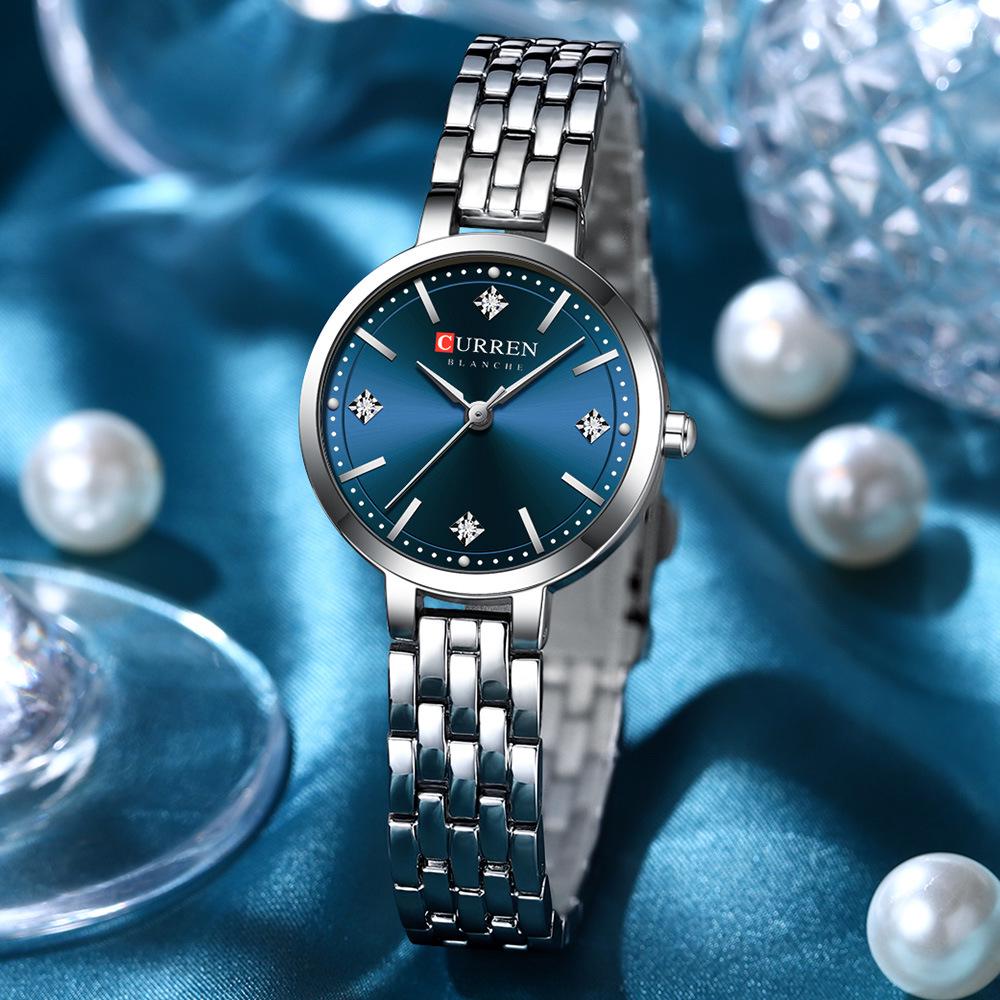 CURREN 9106 Women's Waterproof Quartz Watch with Steel Band