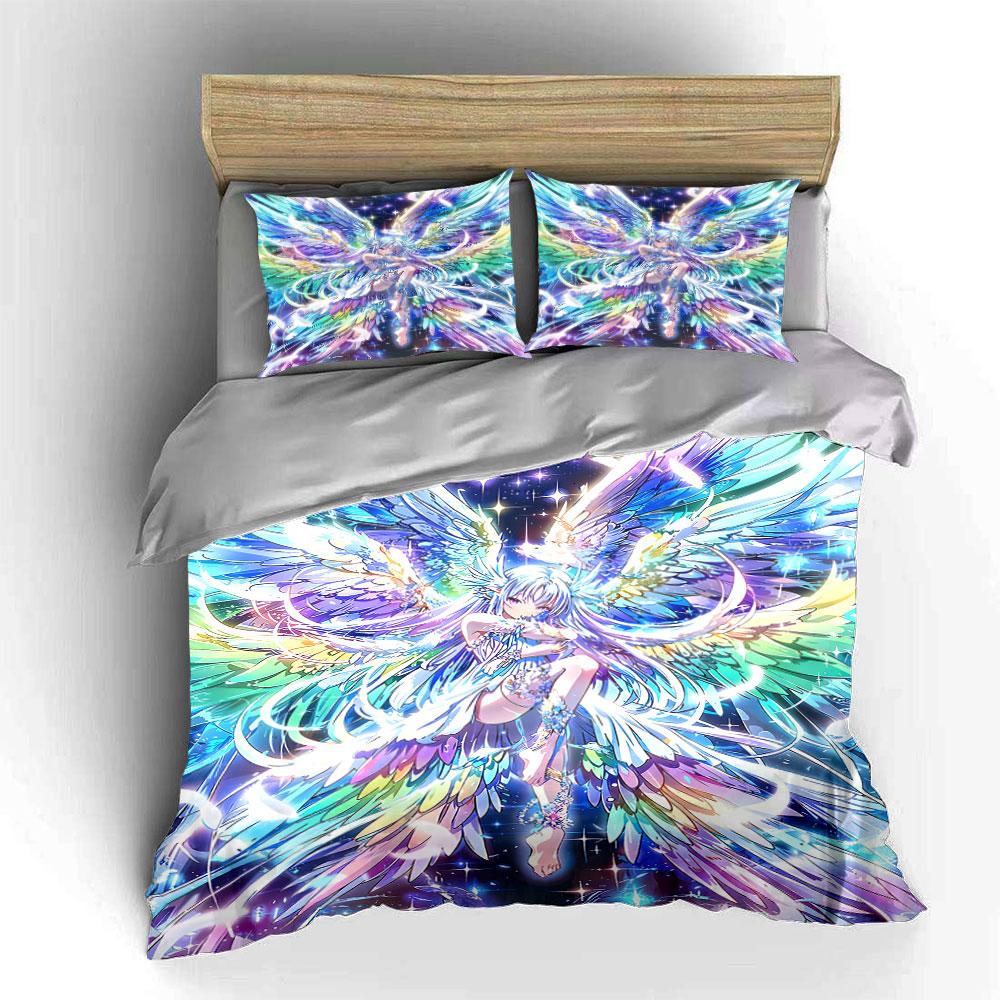 Colorful angel with wings. Bedding sets Duvet cover sets Duvet covers Pillowcases(1 * Duvet Cover 2 * Pillowcases without duvet insert)