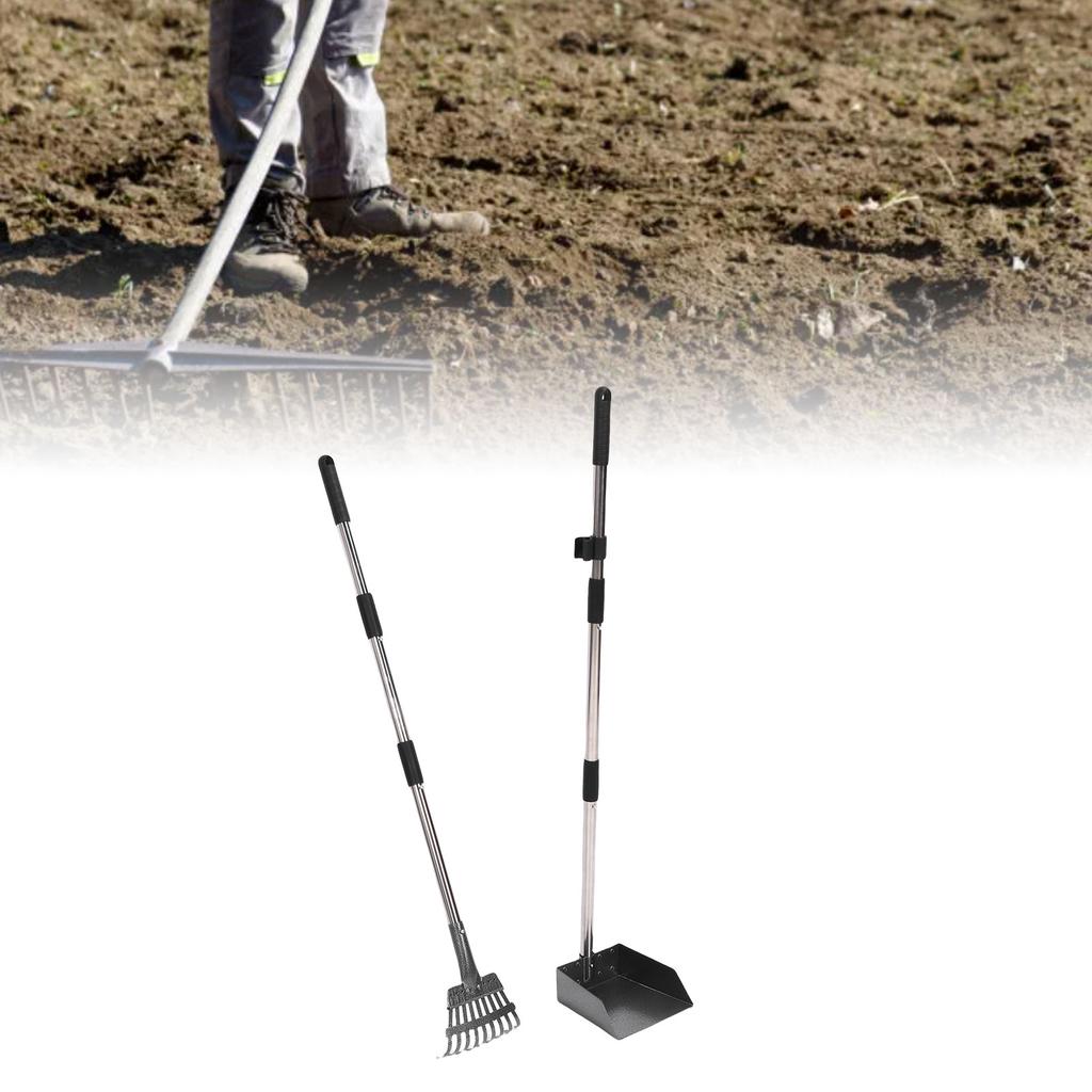 Metal Chicken Scooper and Rake,   Rake and Shovel Set, Chicken Coop Cleaning Tools Chicken Coop Accessories for Chickens Ducks and Small Anim