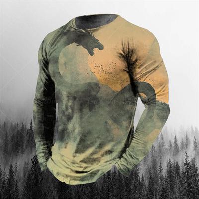Vintage Genie Ghost 3D Print Sommar T-shirt med rund hals för män Casual långärmad T-shirt Oversize tröja Mode Herrkläder