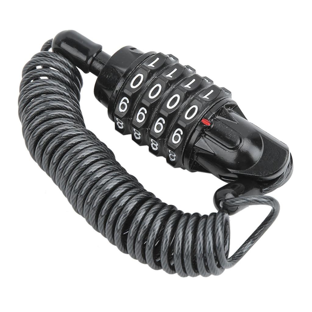 Universal Motorcycle Helmet Lock & Cable Code Combination PIN Locking Carabiner Black