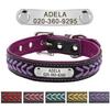 Hundehalsband Personalisiertes Benutzerdefiniertes Hundemarken-Halsband Graviertes Welpen-Katzen-Namensschild-Halsband Verstellbar für Kleine Mittlere Große Hunde Mops
