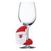 Flannel Christmas Wine Glass Hugging Santa, Snowman, and Reindeer Decoration