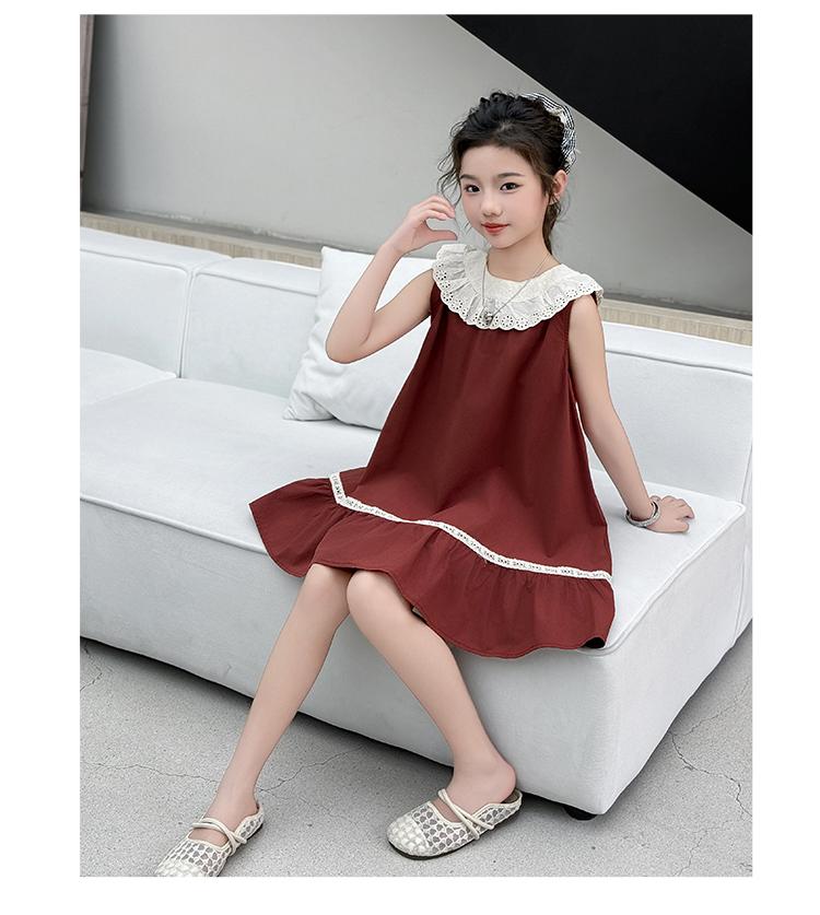Girls' dress summer new Korean version CUHK children's college style fashionable and western-style navy collar princess dress