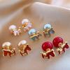 Chinese Style Red Pony Earrings Cartoon Horse Horse Mascot Ear Studs New Year Horse Earrings  Party