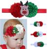 Hair Accessories Twisted Knot Headband Christmas Baby Turban Xmas Tree Santa Claus Newborn Hairband