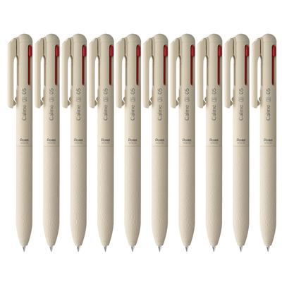 Pentel Ballpoint Pen Calme Beige 10 Pieces BXAC35H 3-color 0.5mm