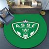 Asse Saint-etienne Crest Round Rug for Livingroom,Bedroom, Palyroom, Chair Rug, Area Rug, Circle Carpet, Fan Christmas Gift