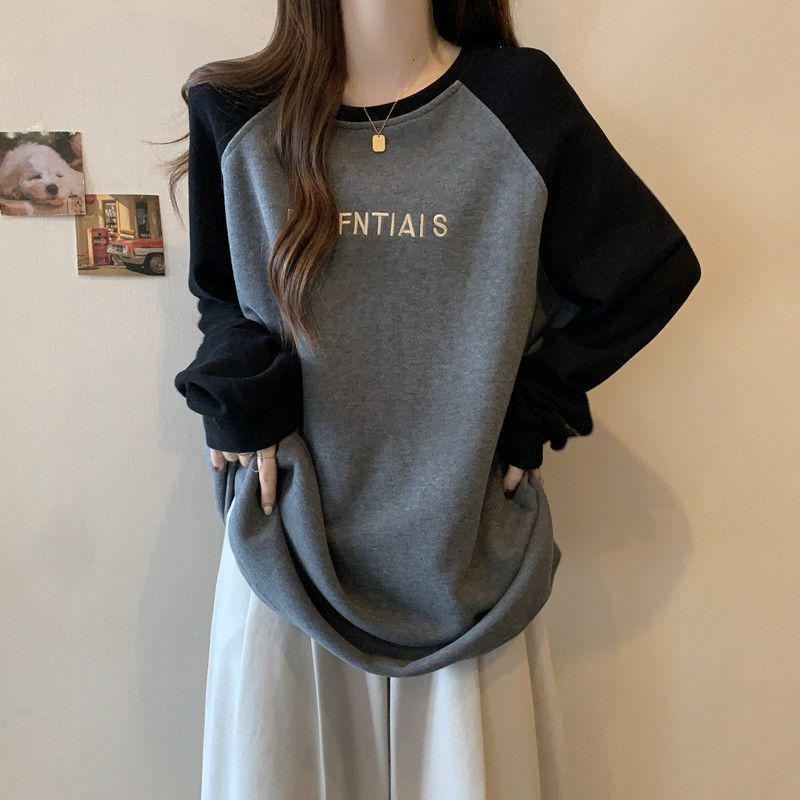 

Plus Size Women s German Velvet Raglan Sleeve Top - Autumn/Winter Warm Base Layer M