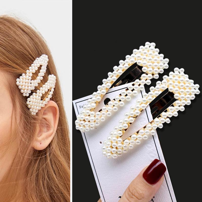 5pcs Sweets Hairpins Pearls Hair Clips for Women Fashion Barrettes Headwear Girls Hair Accessorie Bands