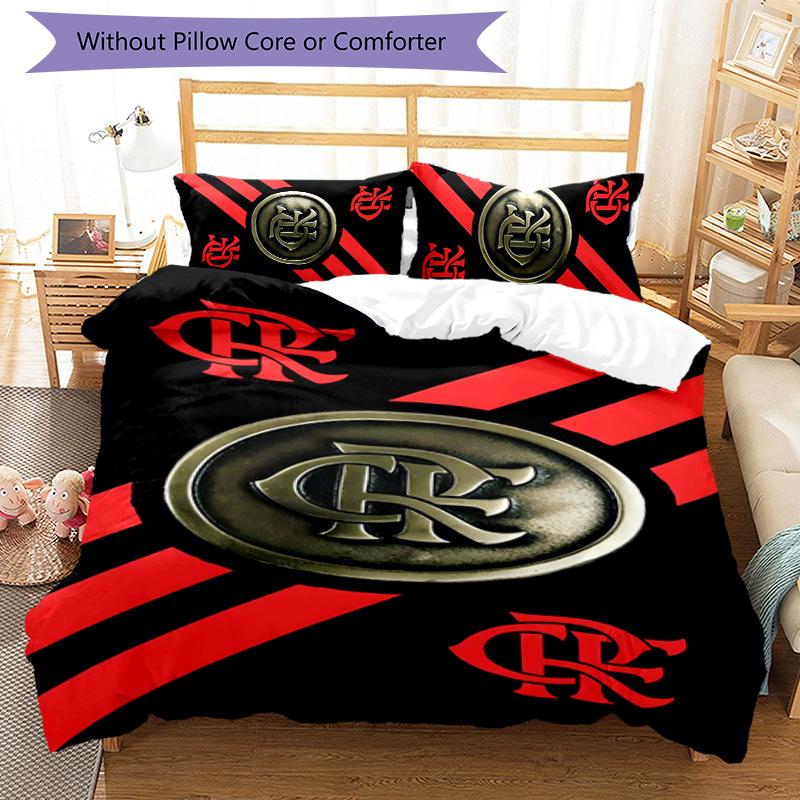 Flamengo 3-teiliges Bettwäsche-Set Bettbezug Verschluss Enthält 1 Bettbezug & 2 Kissenbezüge für Alle Jahreszeiten Schlafzimmer Zuhause Wohnheim Dekor