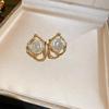 Silver Needle Zircon Star Flower Tassel Stud Earrings - Elegant and Fashionable Women's Accessory