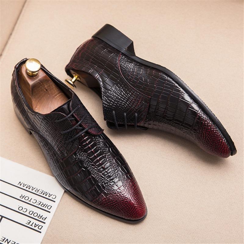 Men's Shoes Four Seasons Pointed Leather Shoes Men's Teenagers Single Shoes Pointed Hair Stylist Trend Business Small Leather Shoes