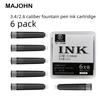 120/6 PCS Majohn Ink Sac Black 2.6/3.4mm 37mm Fountain Pen Ink Cartridges for JINHAO Hongdian Office School Supplies Stationery