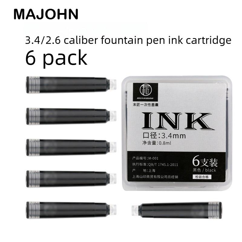 120/6 PCS Majohn Ink Sac Black 2.6/3.4mm 37mm Fountain Pen Ink Cartridges for JINHAO Hongdian Office School Supplies Stationery