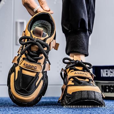 Men's Shoes 2 Autumn New Men's Trend Versatile High-end Outdoor Leisure Sports Thick-soled Wear-resistant Dad Shoes