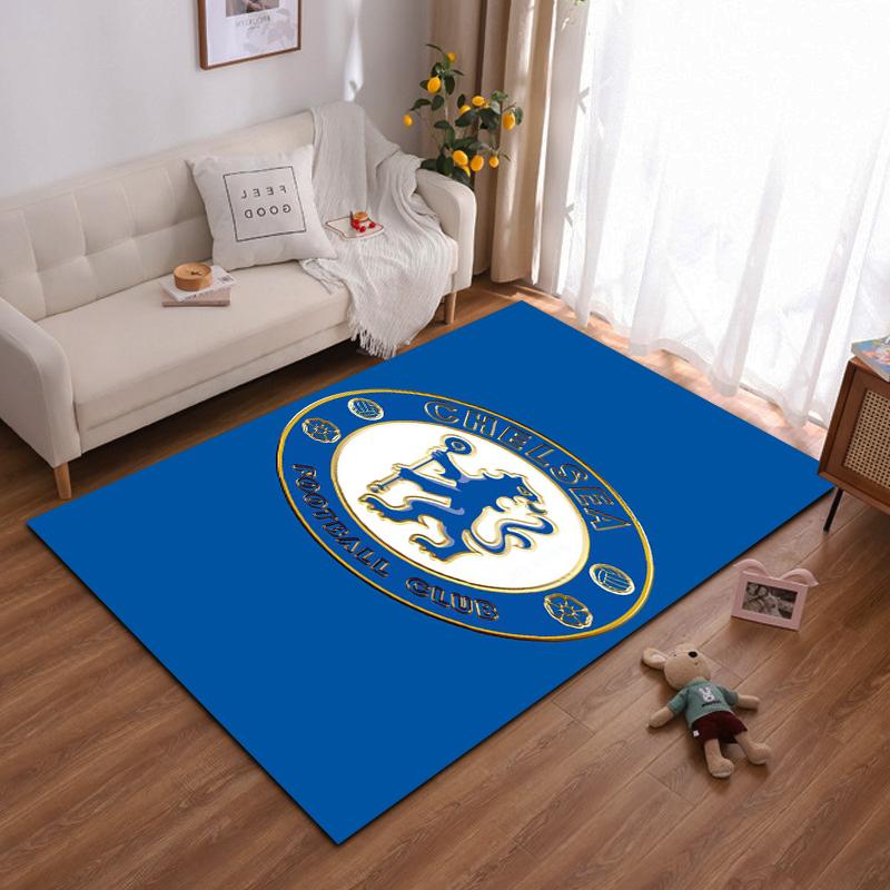 "Chelsea FC Logo Blue Lion Rug, Non-slip rug suitable for living room and bedroom sofas"