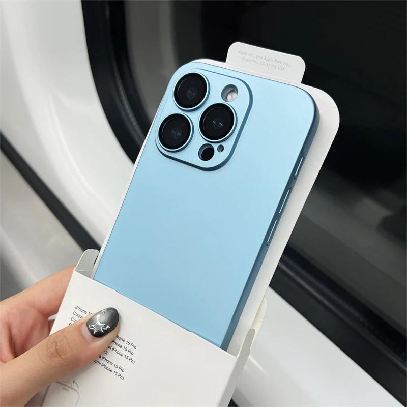 al Color Ultra Thin Matte TPU Case for For Iphone 16 1 14 Plus 13 12 17 Pro Max Glass Camera Protection Shockproof Slim Case