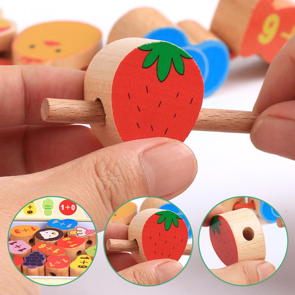 Buy Blocks Wood Toys Stringing For Kids Wooden With Storage Box at ...