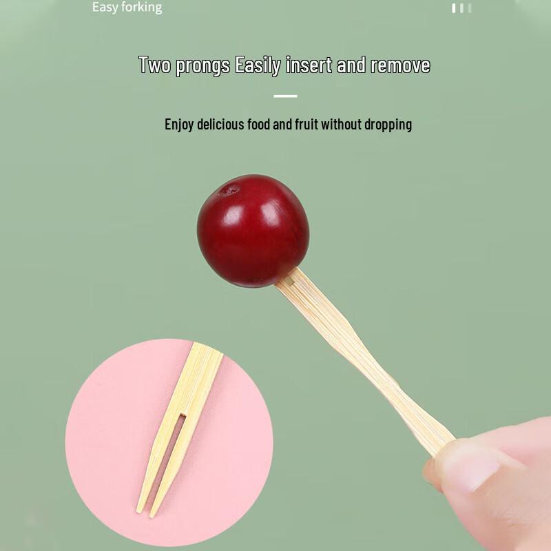 Homeglen Disposable Bamboo Fruit & Dessert Forks