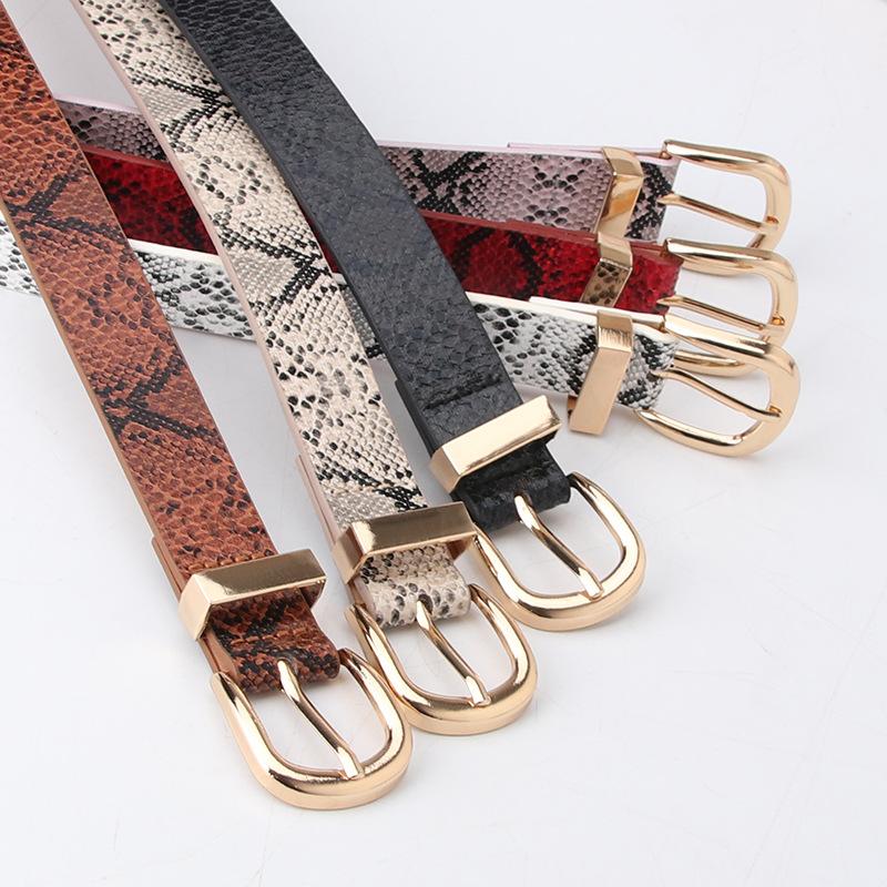 New Trendy Women's Belt, Snake-patterned Belt, Fashionable and Simple Jeans Belt, Ins Style Women's Belt