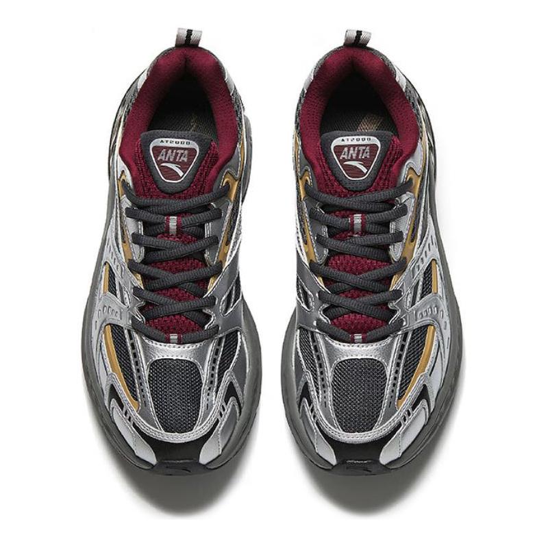 Anta OG2000 Y2K Retro Trendy Slip-Resistant Durable Low-Top Casual Running Shoes Men Sneaker Silver Brown Red 912445501-3