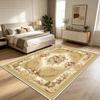 European Luxury Yellow Bedroom Bedside Mat Decoration Parlor Washable Non-slip Floral Large Rug Short Velvet Dining Room Carpet