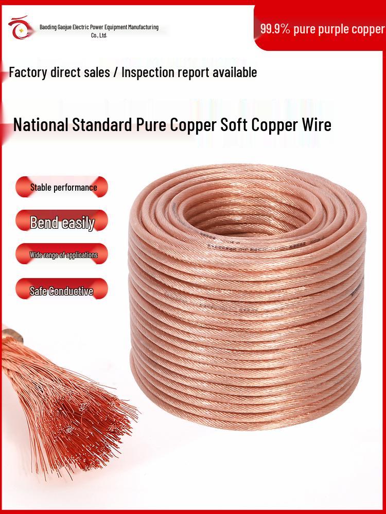 High Voltage Grounding Wire, Transparent Soft Copper, Pure Copper Core, for Welding Machine Handles - 16/35/25 sqmm.