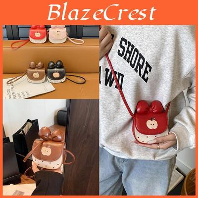 Cute Cartoon Bowknot Pu Mini Crossbody Bag For Daily Use