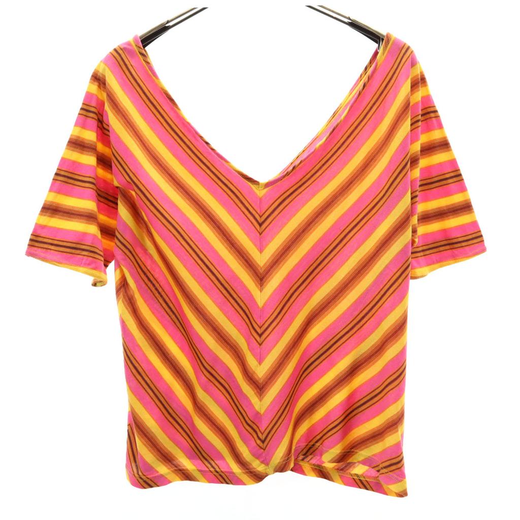 Celine Made In Italy Overall Handle Short Sleeve V Neck Cut L Pink Women Used