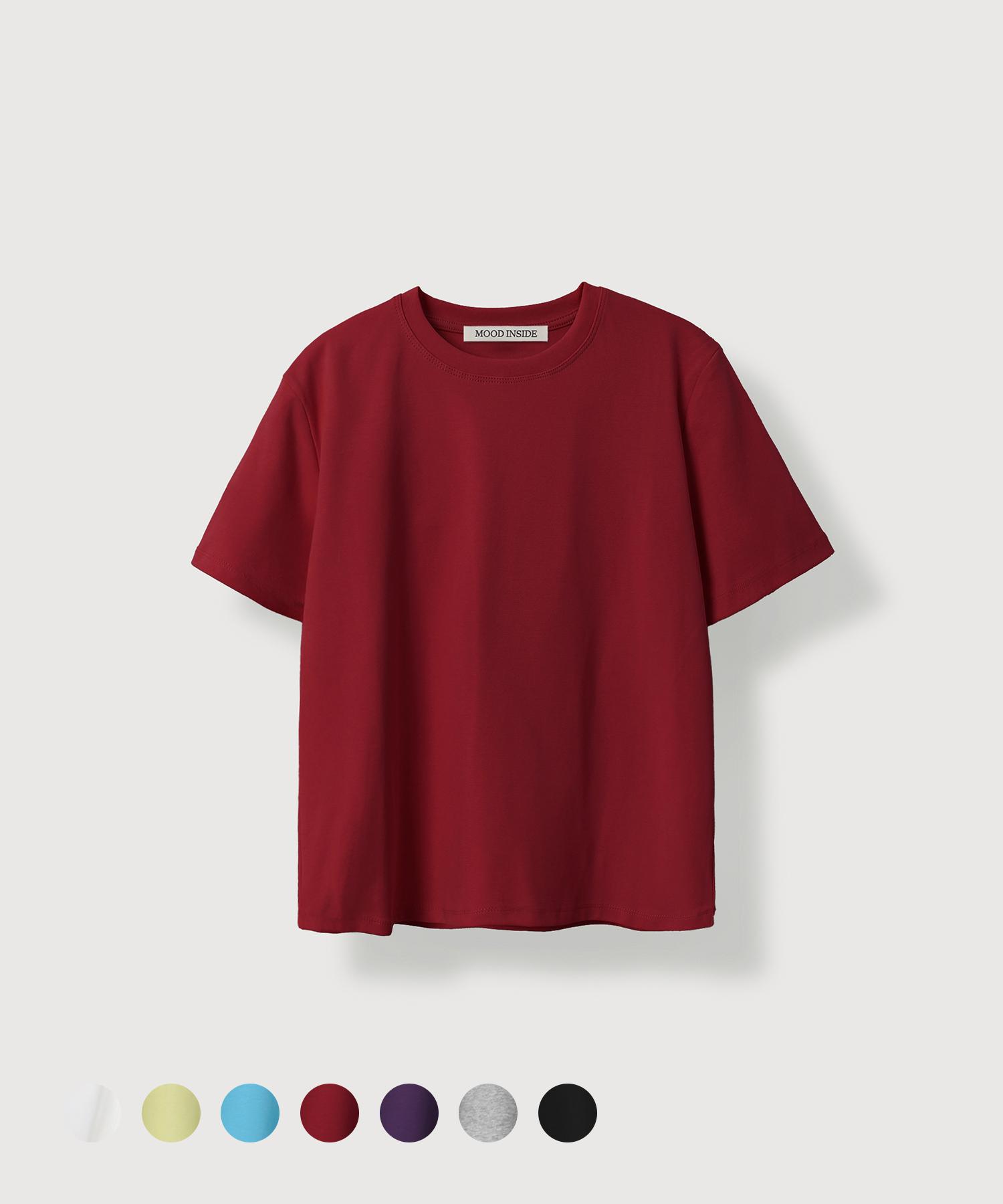 Mood Inside Woman (Woman) Layering Color Half Tee_7 Colors Lemon/Free