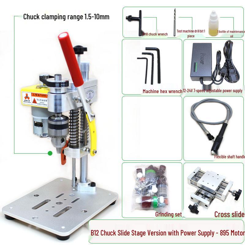 Desktop Precision Drill for Mobile Phone and Watch Repairs - Compact Electric Bench Press and Grinding Tool