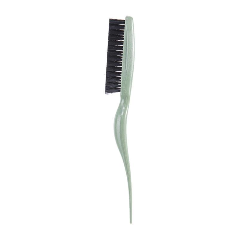Nylon Bristles Teasing Hair Brush Slick Back Hair Brush with Rattail Pick Teasing Hairbrush for Sectioning and Parting