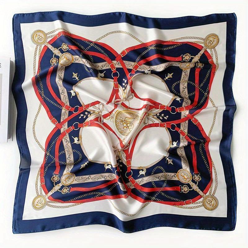 Luksuriøst 70 cm firkantet skjerf i simulert silke for kvinner Hijab Hårbånd Halsklede Dame Sjal Bånd Hodebånd Mote Wraps Bandana