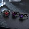 Hot Geometry Zircon Skull Head Heart Ring Unique Fashion Versatile Gothic Personality Dark Couple Jewelry Gift