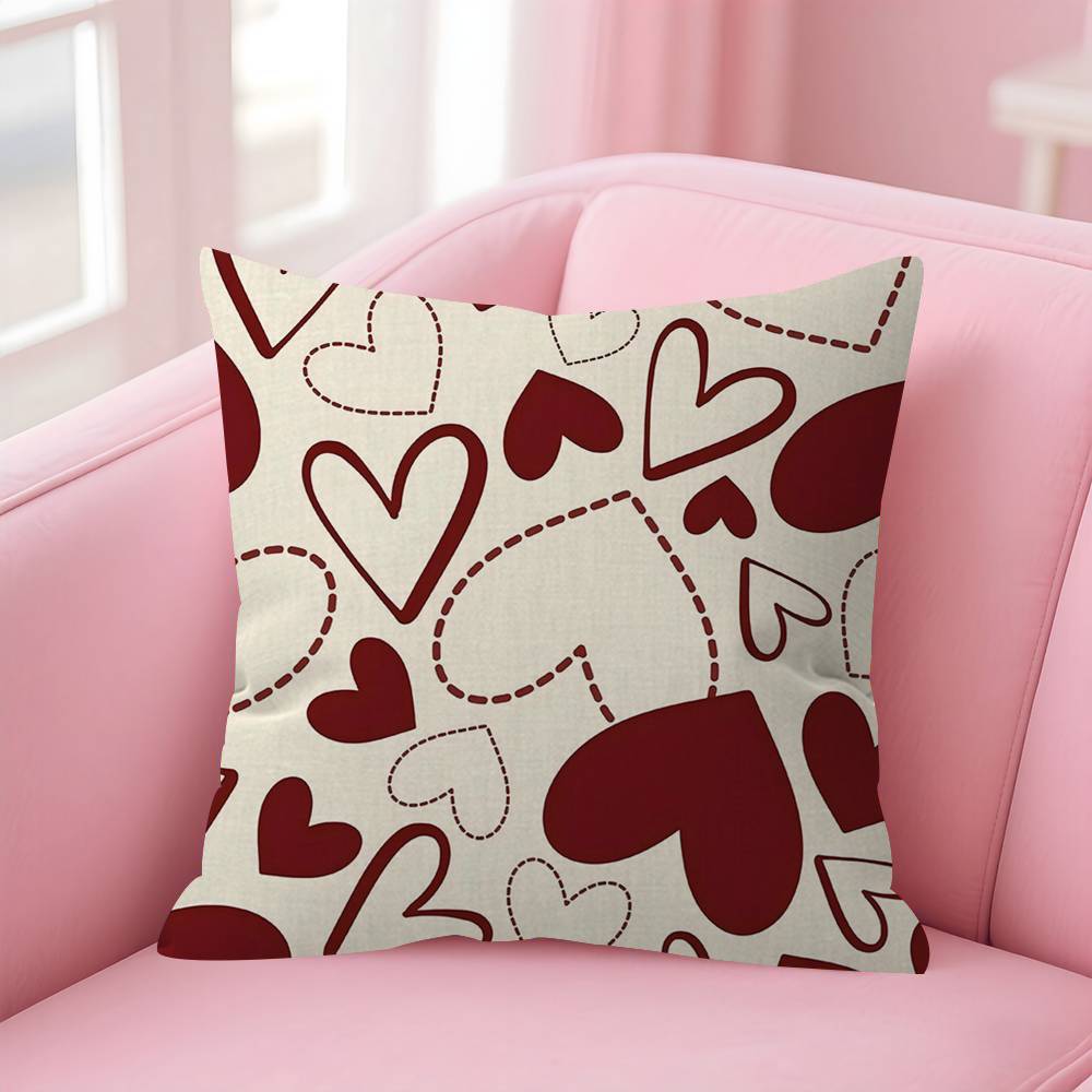 Love Heart Pattern Cushion Cover Car Throw Pillow Case For Sofa Car Christmas Gift 40x40cm 45x45cm