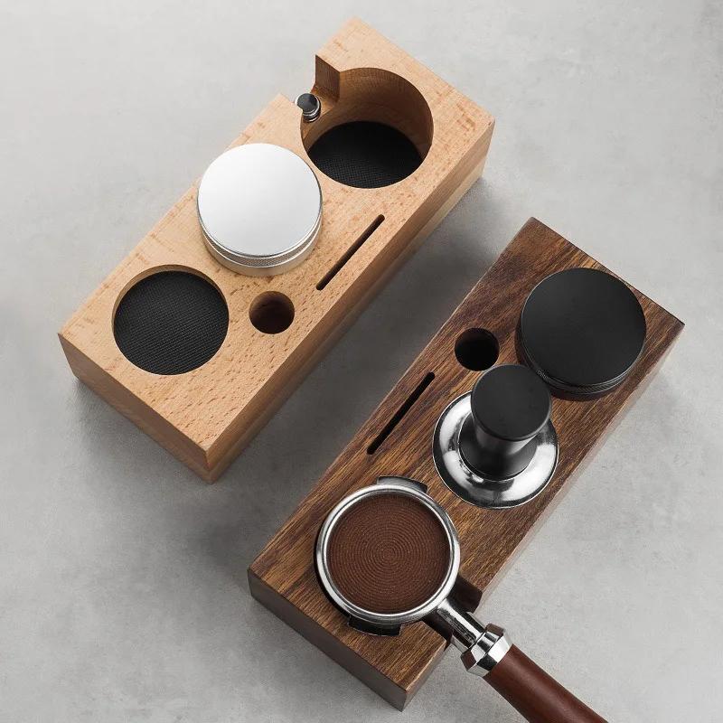 51/53/58mm Wood Coffee Tamper Holder Espresso Tamper Station Stand Wooden Base Espresso Machine Tools Barista Accessories
