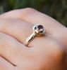 Amethyst Sterling Silver Ring: Minimal Floral Design
