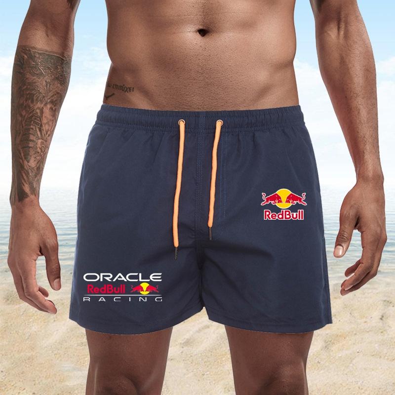 Red Bull Pantaloncini da Spiaggia da Uomo con Stampa F1 Asciugatura Rapida 2026 Costume da Bagno Estivo