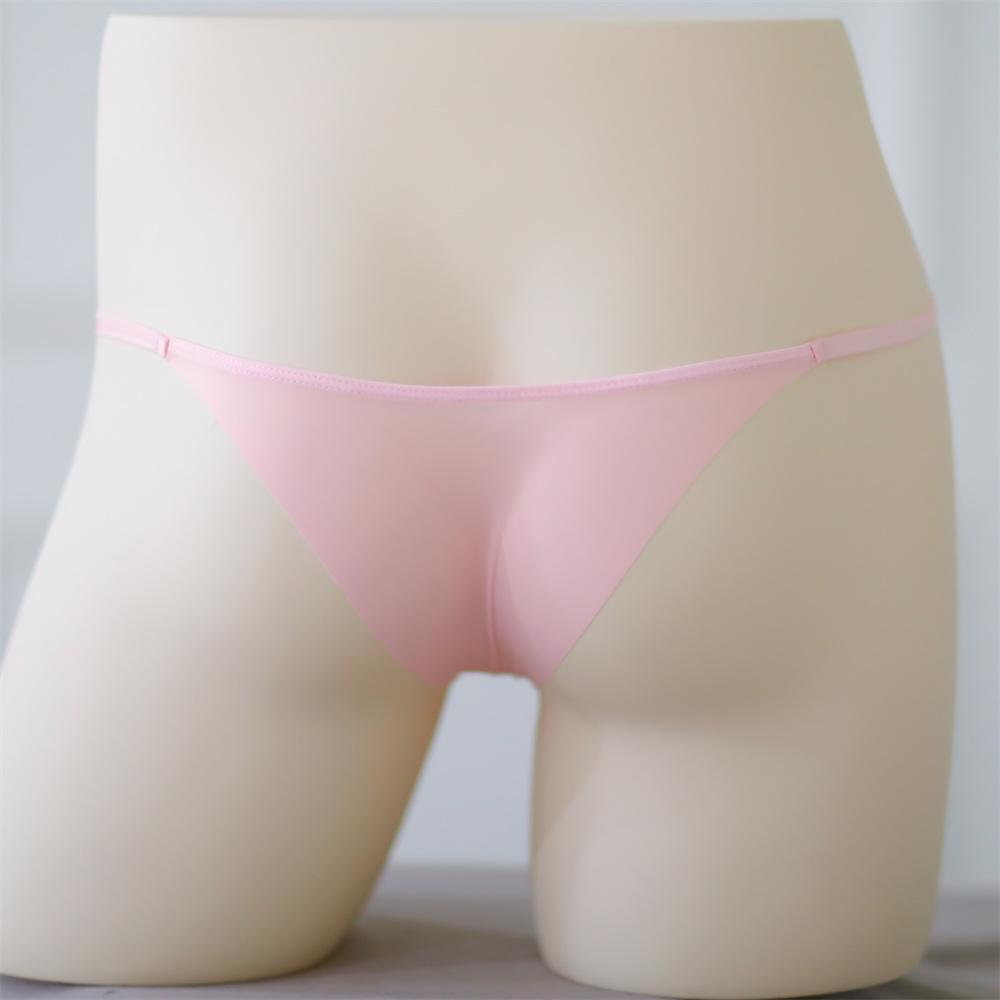 Quick Drying Ice Silk Thong Men'S Panties Sexy U Bulge Pouch G-String Lingeries One Piece Underwear Low Waist Traceless Panties