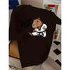 European Sizes Children Kabu Animal Karate T-Shirt - Cute Capybara Martial Arts Graphic Tee with "Kicking Capy" Text, Casual Summer Shirt for