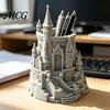 Makeup Brush Holder Castle Shape Pen Holder, 3D Printed Desk Organizer for Pens, Pencils, Desktop Brushes, Decorative Pencil Storage Cup Home