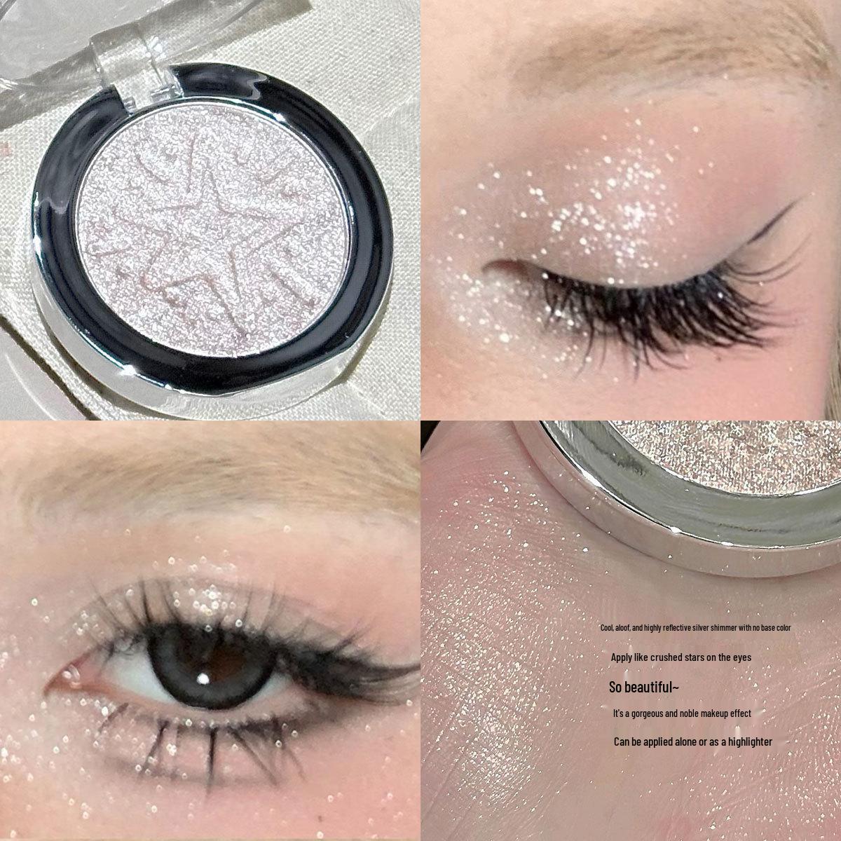 Kakashow Multi-use Diamond Shimmer Powder Pearls: Bright Crystal Champagne Gold Highlighter & Eyeshadow