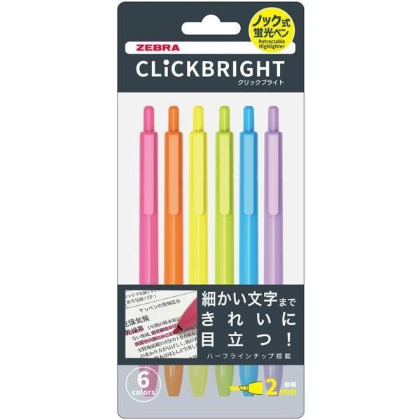 Japan Zebra Fluorescent Pen Click Bright 1 Pc  Set of 6