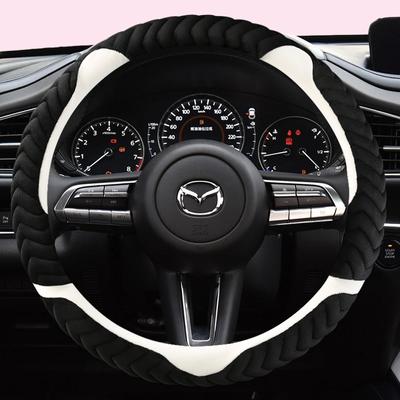 Winter Plush Car Steering Wheel Cover For Mazda 3 Axela CX-30 MX-30 CX-5 CX-50 Auto Accessories