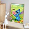 Disney Diamond Painting Kit Stitch with Bee In Garden for Living Room, Bedroom, Study and Other Interior Space Decoration