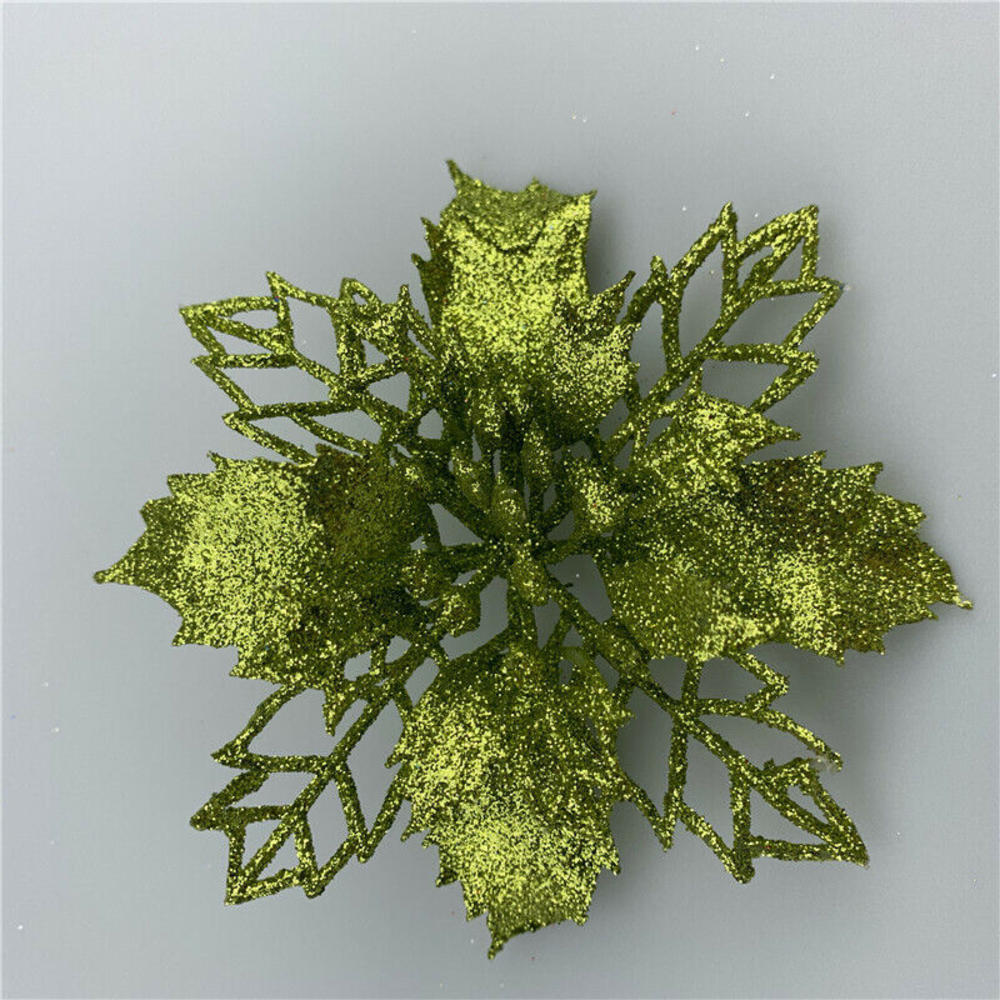 

1 шт. Рождественские блестящие искусственные цветы красные золотые елочные украшения большие цветочные головки для домашнего новогоднего декора вечеринки Navidad