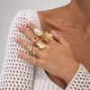 DIEZI Vintage Baroque Pearl White Flower Rings For Women Men Girls Punk Gold Silver Color Geometric Knuckle Joint Ring Jewelry