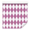 Harlequin Diamonds Wallpaper, White and Purple, Powder Pink Background, 50x1000